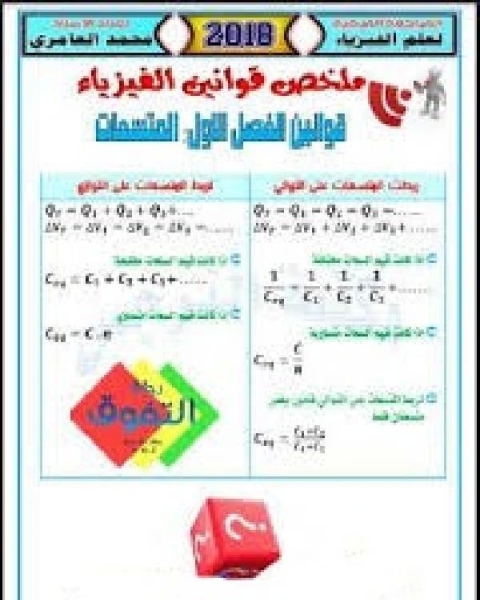 كتاب ملخص جميع قوانين فيزياء السادس العلمي تطبيقي لـ شمس الدين اق بلوت