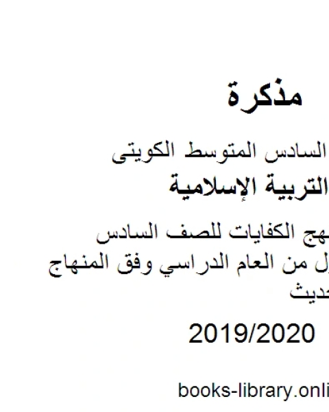 كتاب ورقة عمل للدروس الأربع الأولى للصف السادس للفصل الأول من العام الدراسي وفق المنهاج الكويتي الحديث لـ المؤلف مجهول